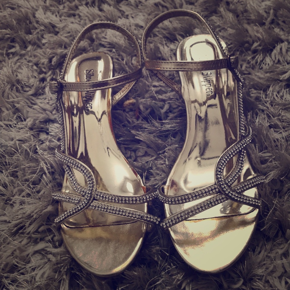 Girls gold high heels